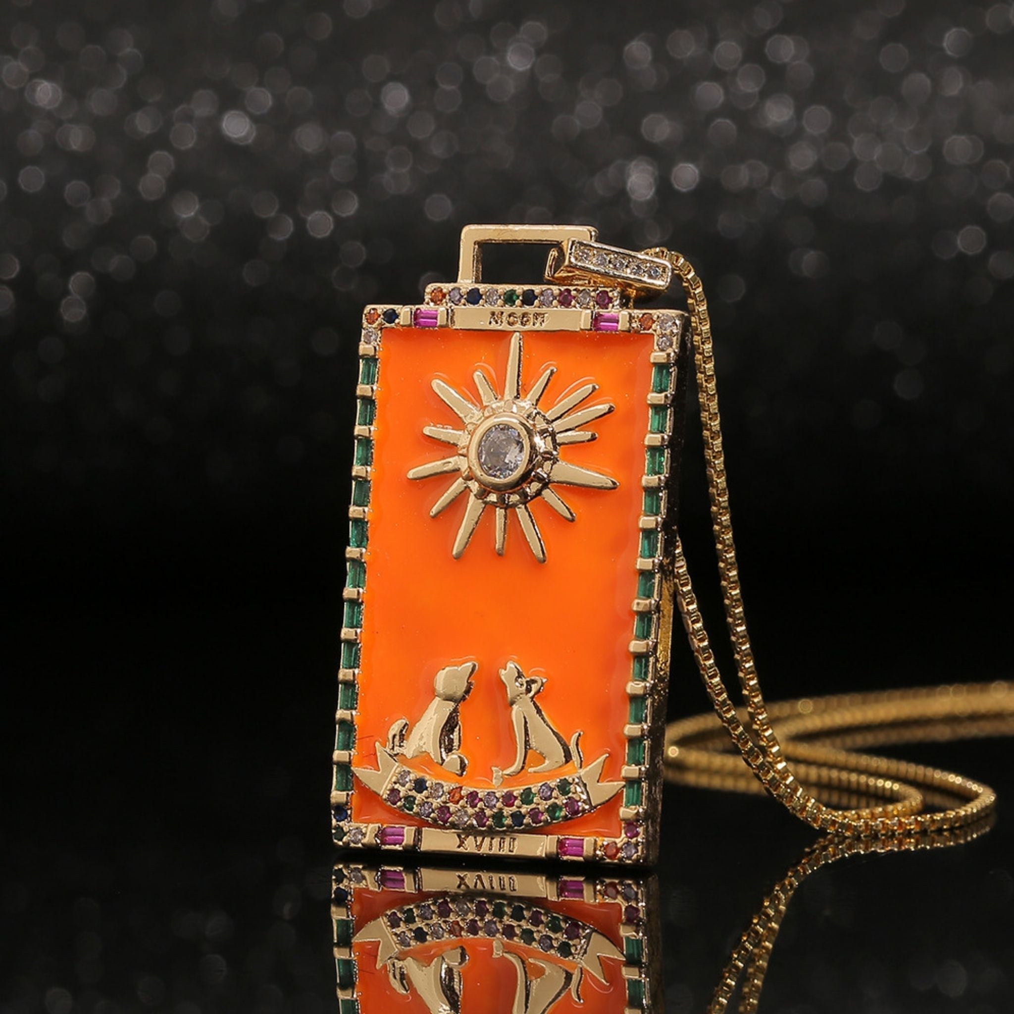 Moon Tarot Charm Necklace