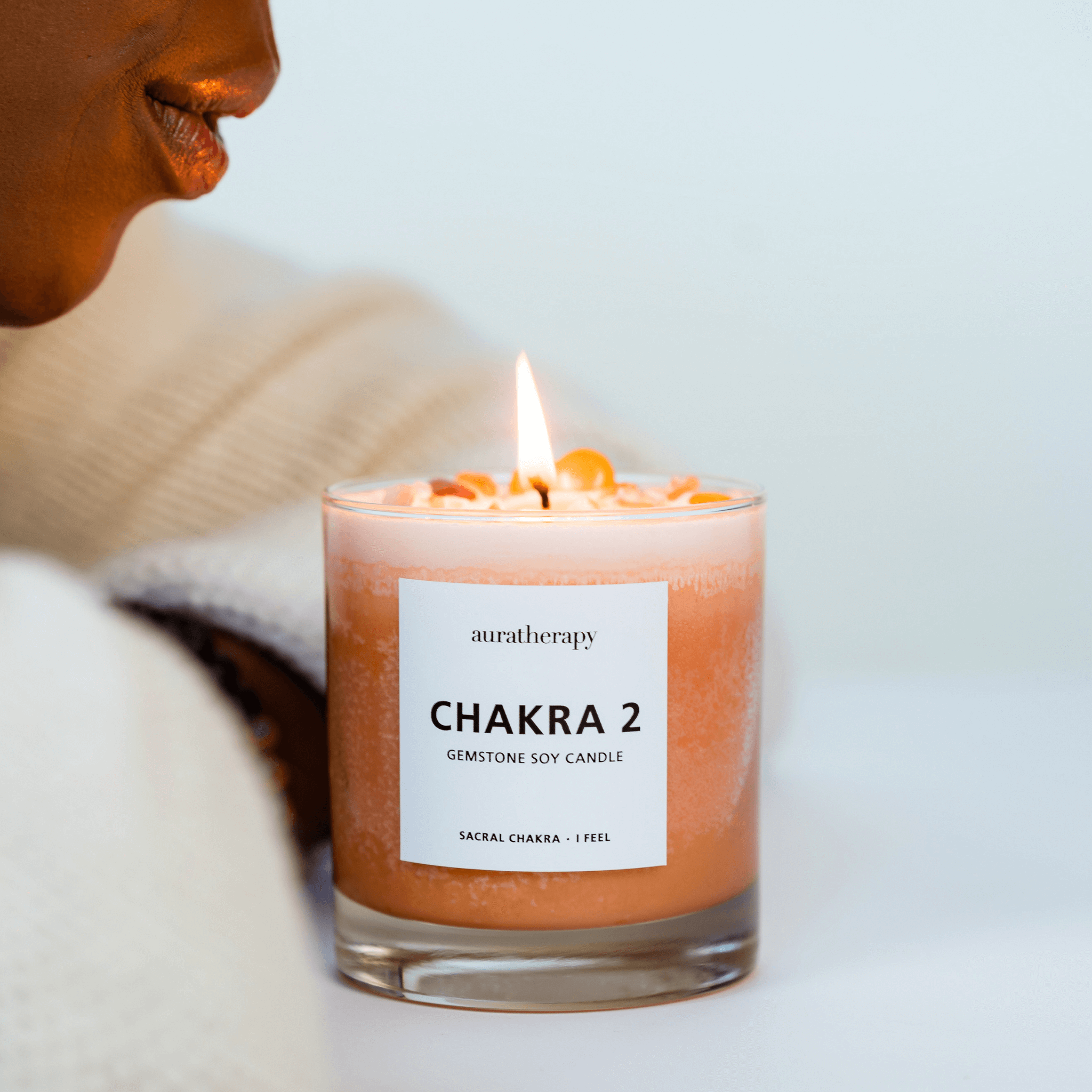 chakra gemstone soy candle