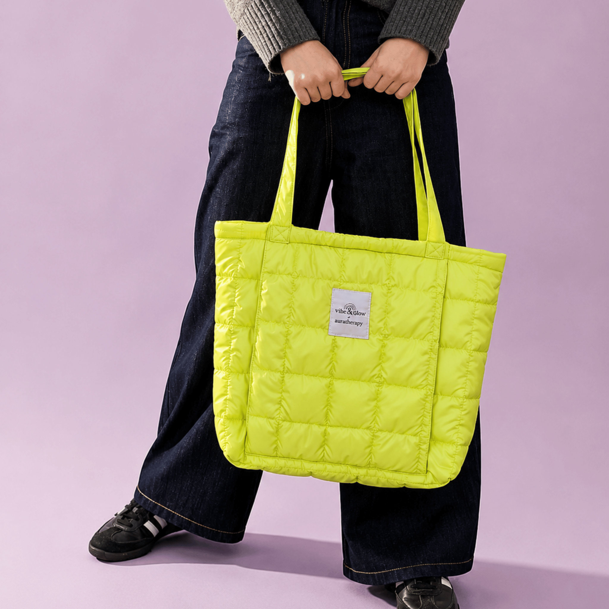 Vibe & Glow - Neon Yellow Tote Bag