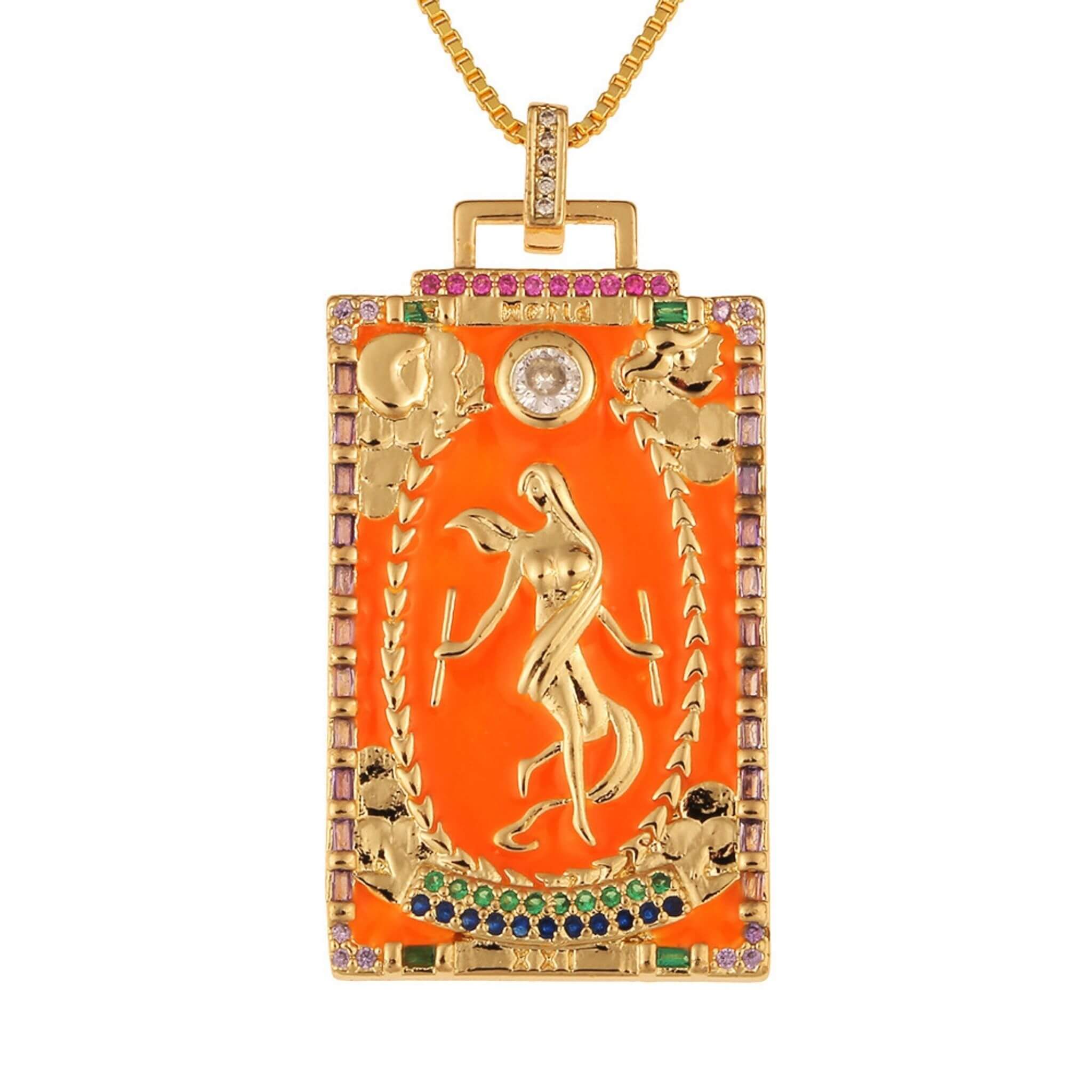 WORLD TAROT CHARM NECKLACE