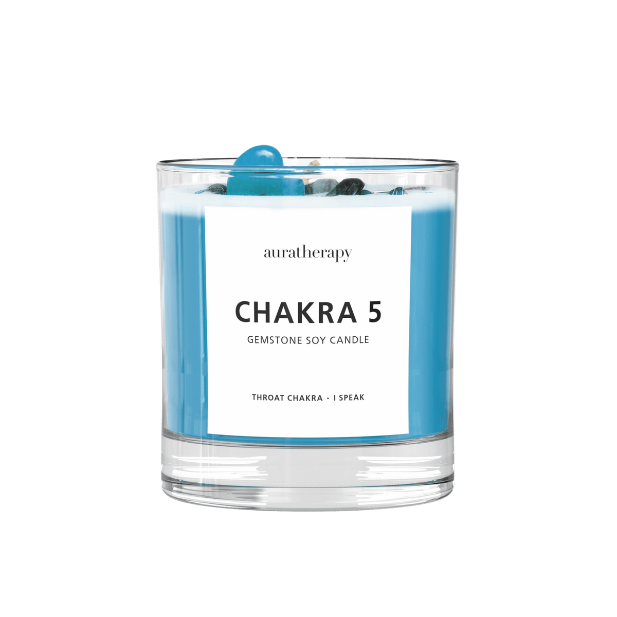 Chakra 5 Lapis Lazuli Gemstone Candle | Auratherapy