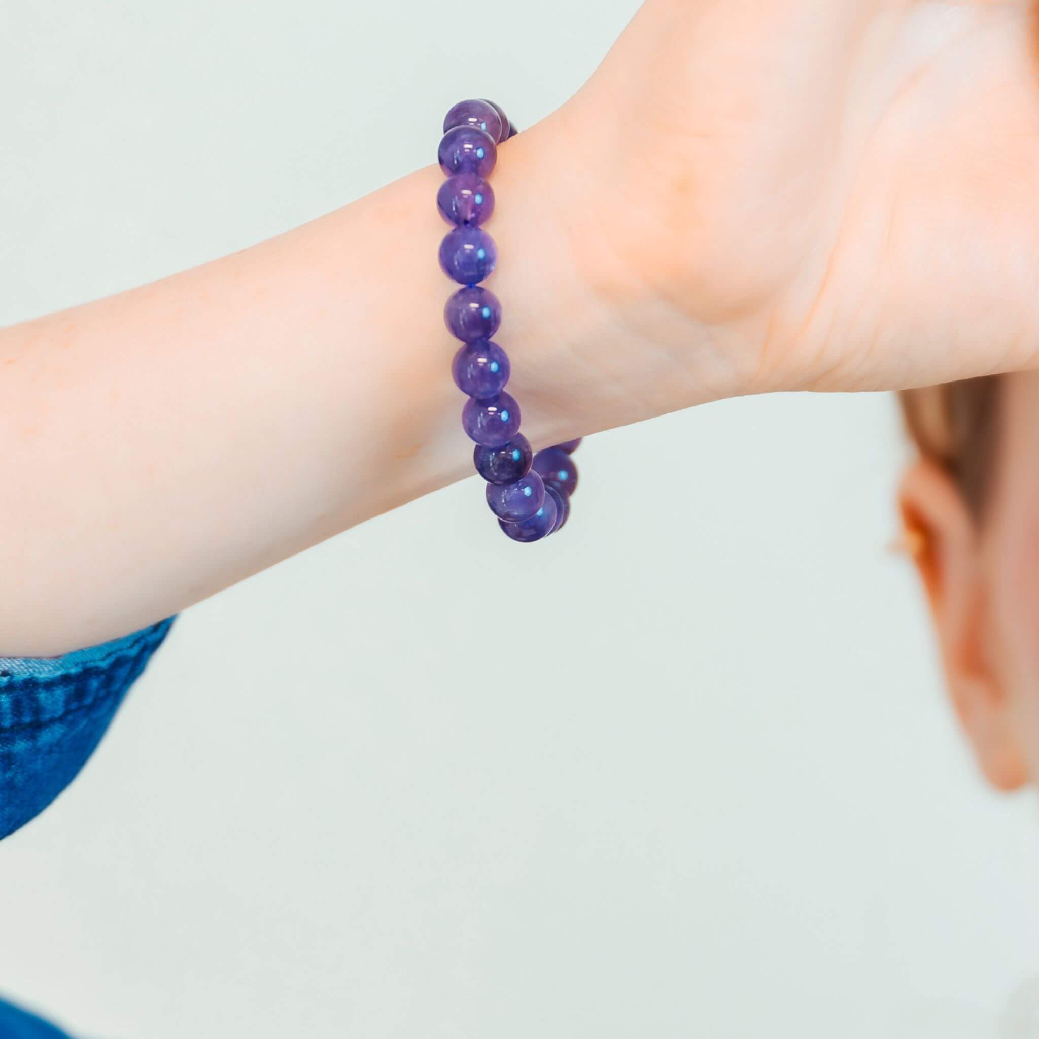 Amethyst Third Eye & Crown Chakra Gemstone Bracelet