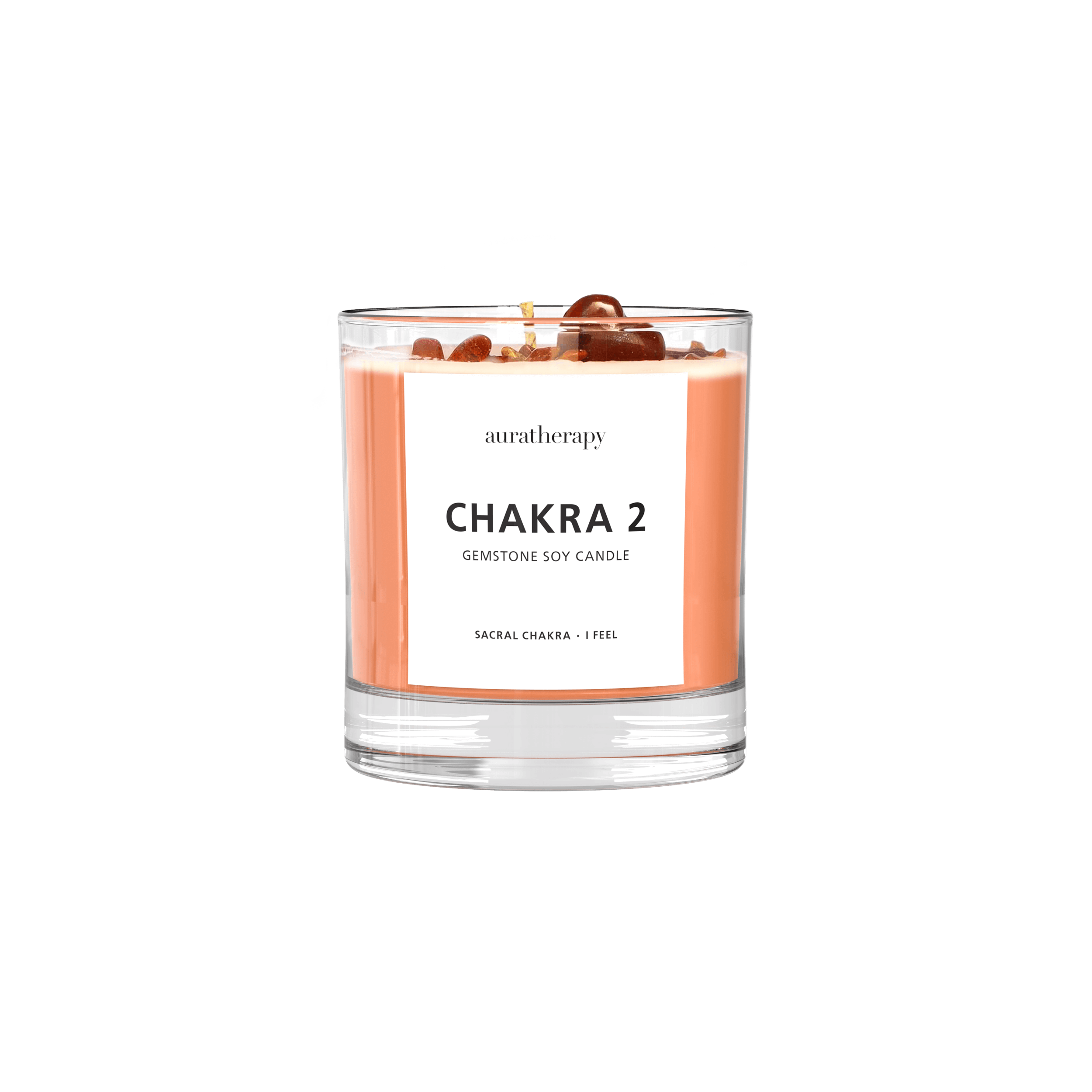 Chakra 2 Sunstone Gemstone Candle