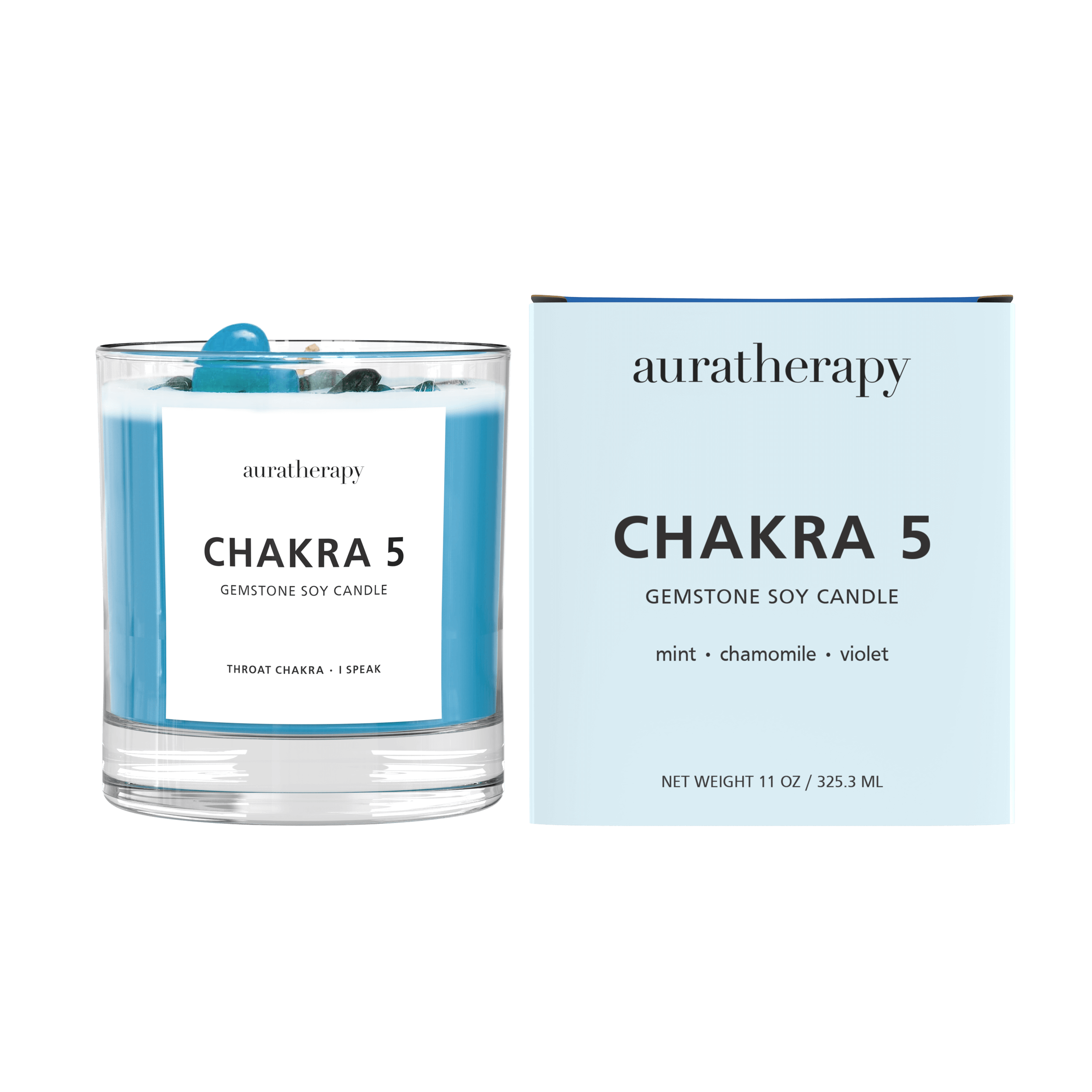 Chakra 5 Lapis Lazuli Gemstone Candle