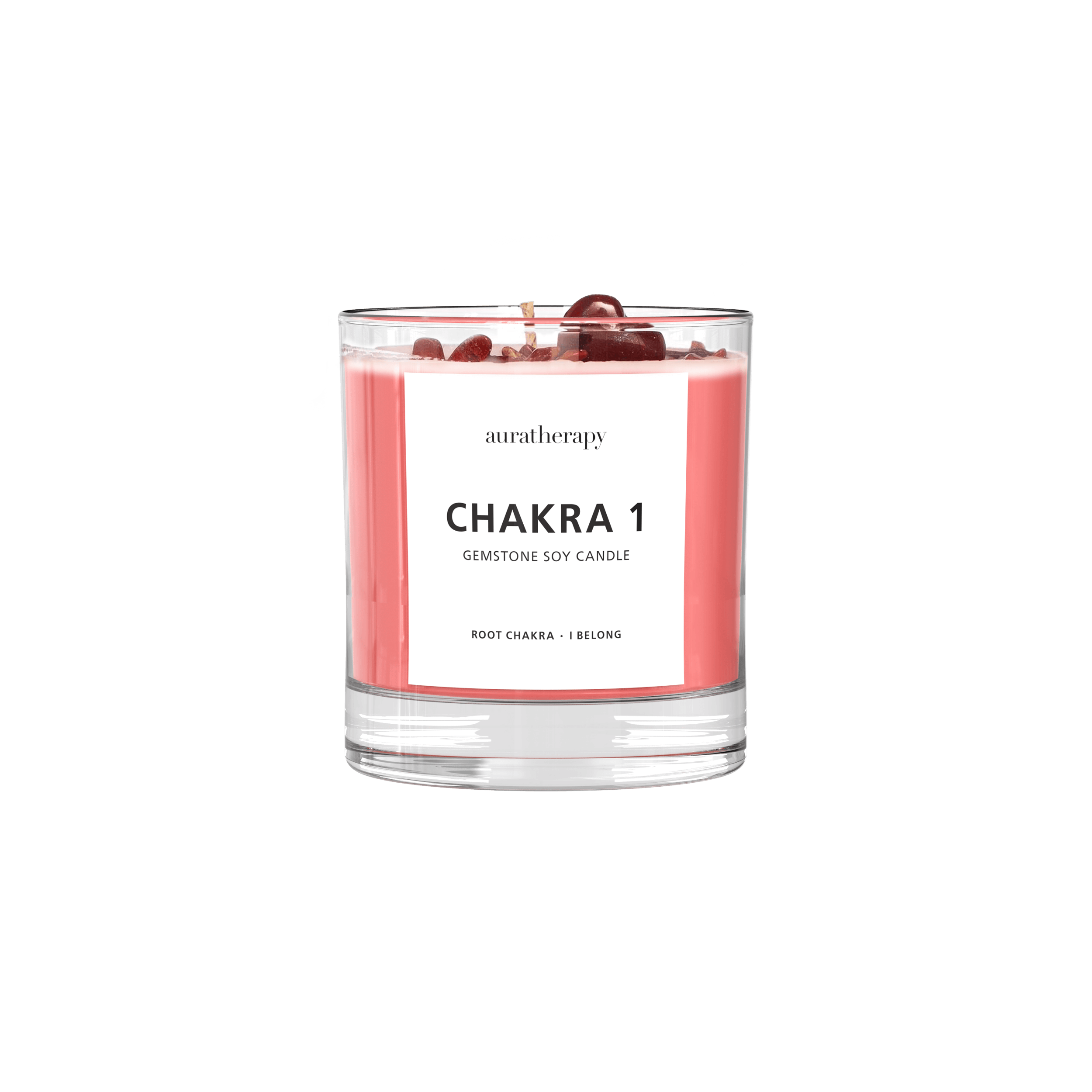 Chakra 1 Red Jasper Gemstone Candle