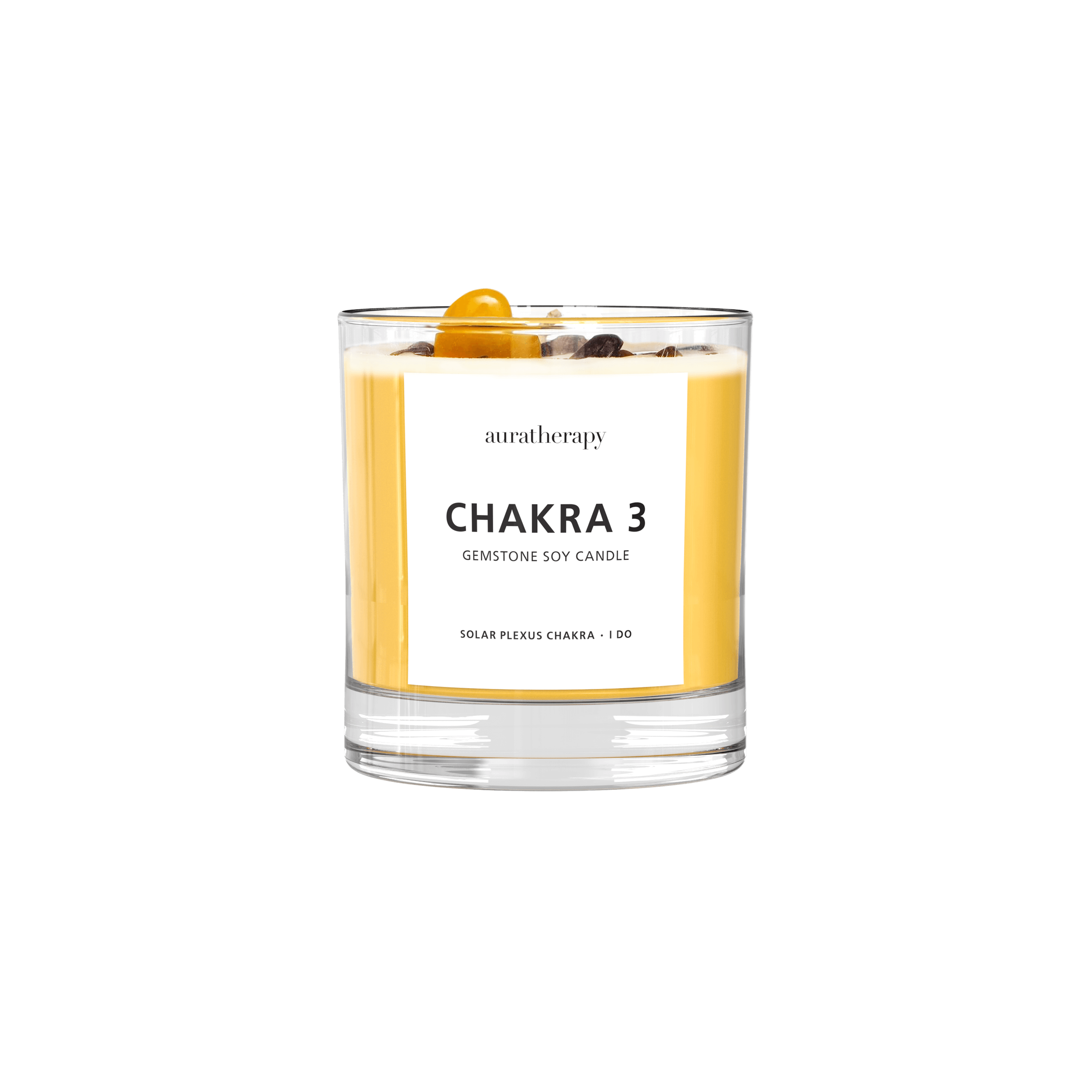 Chakra 3 Tiger Eye Gemstone Candle