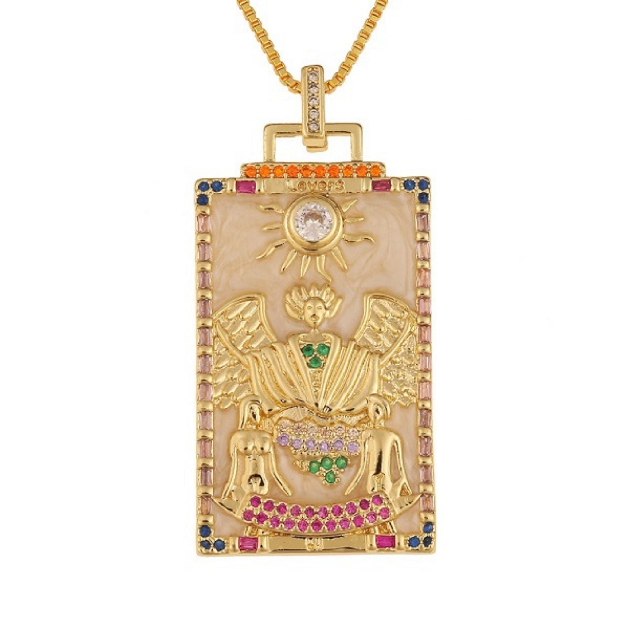 lover tarot charm necklace