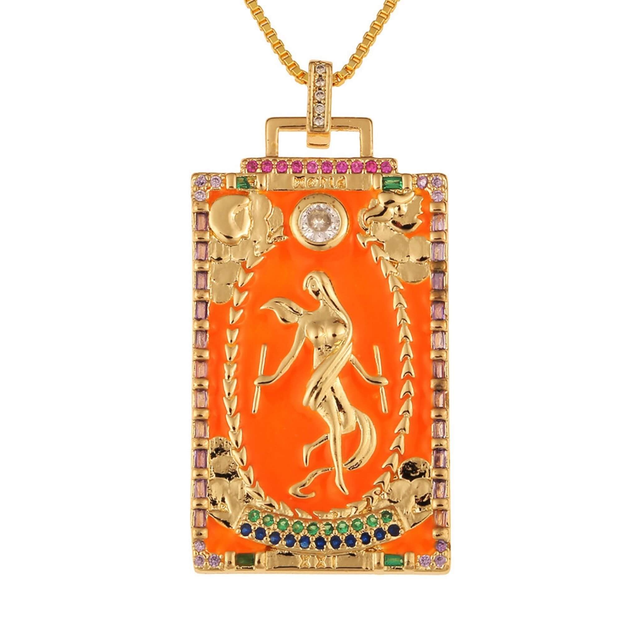 WORLD TAROT CHARM NECKLACE
