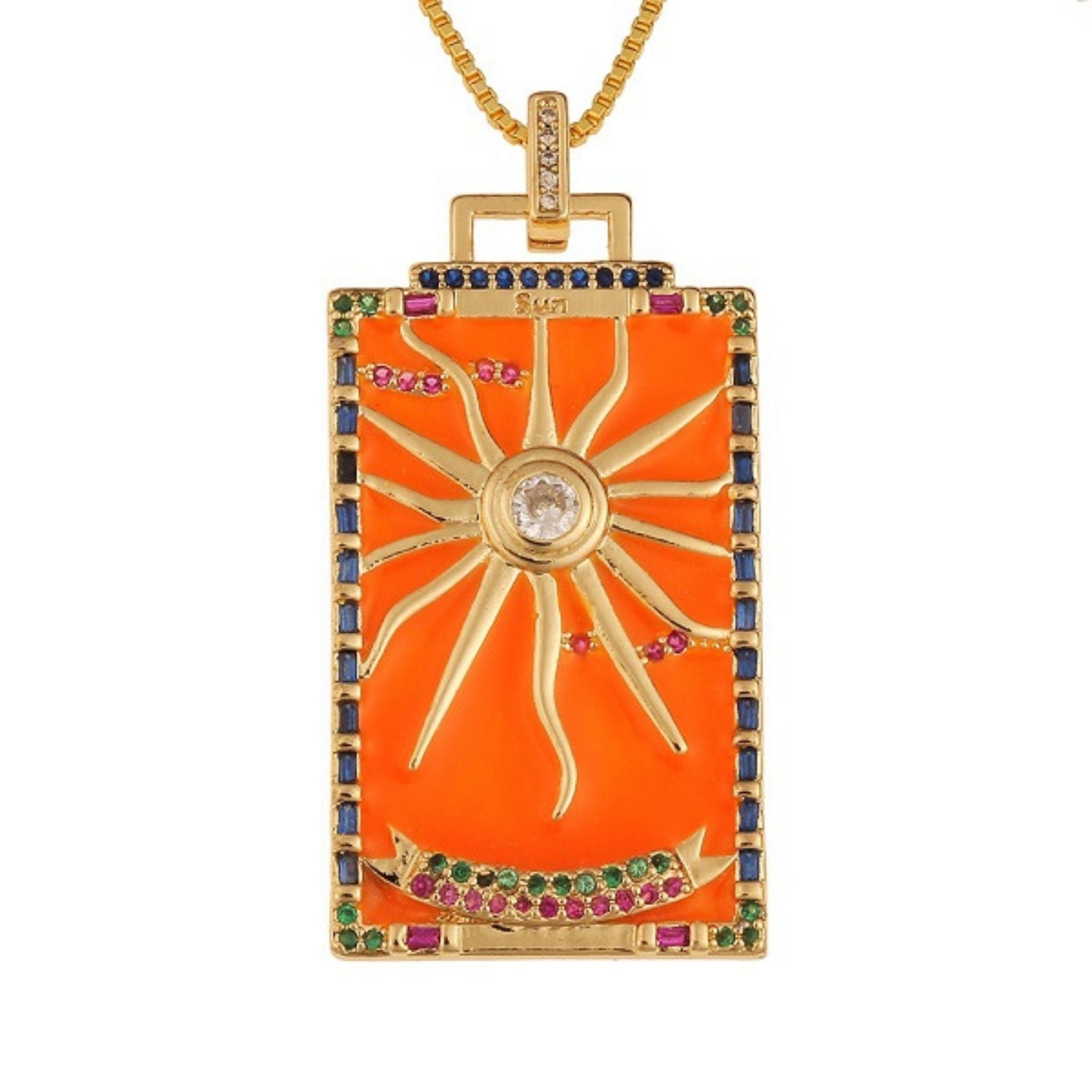 Sun Tarot Charm Necklace