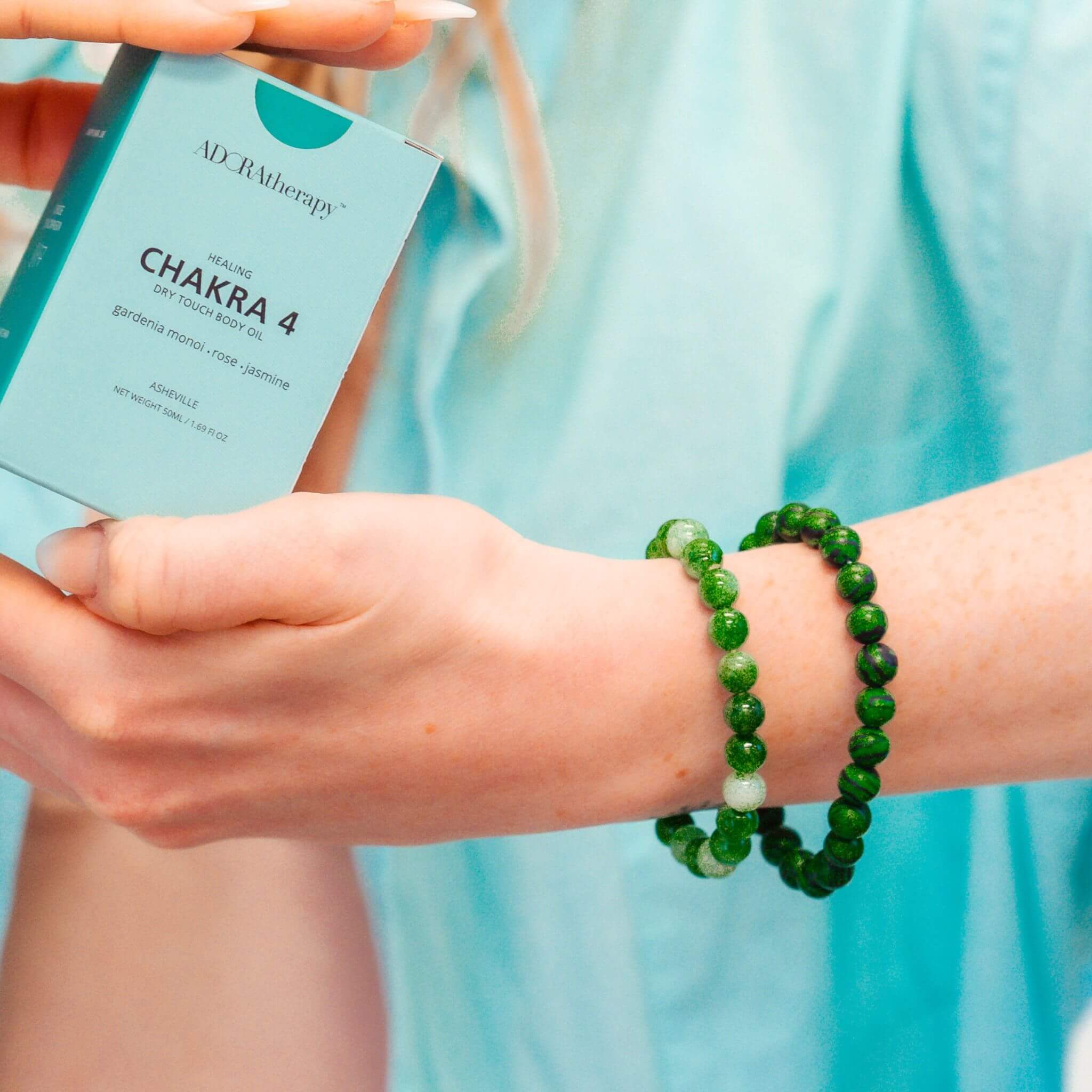 Malachite Heart Chakra Gemstone Bracelet