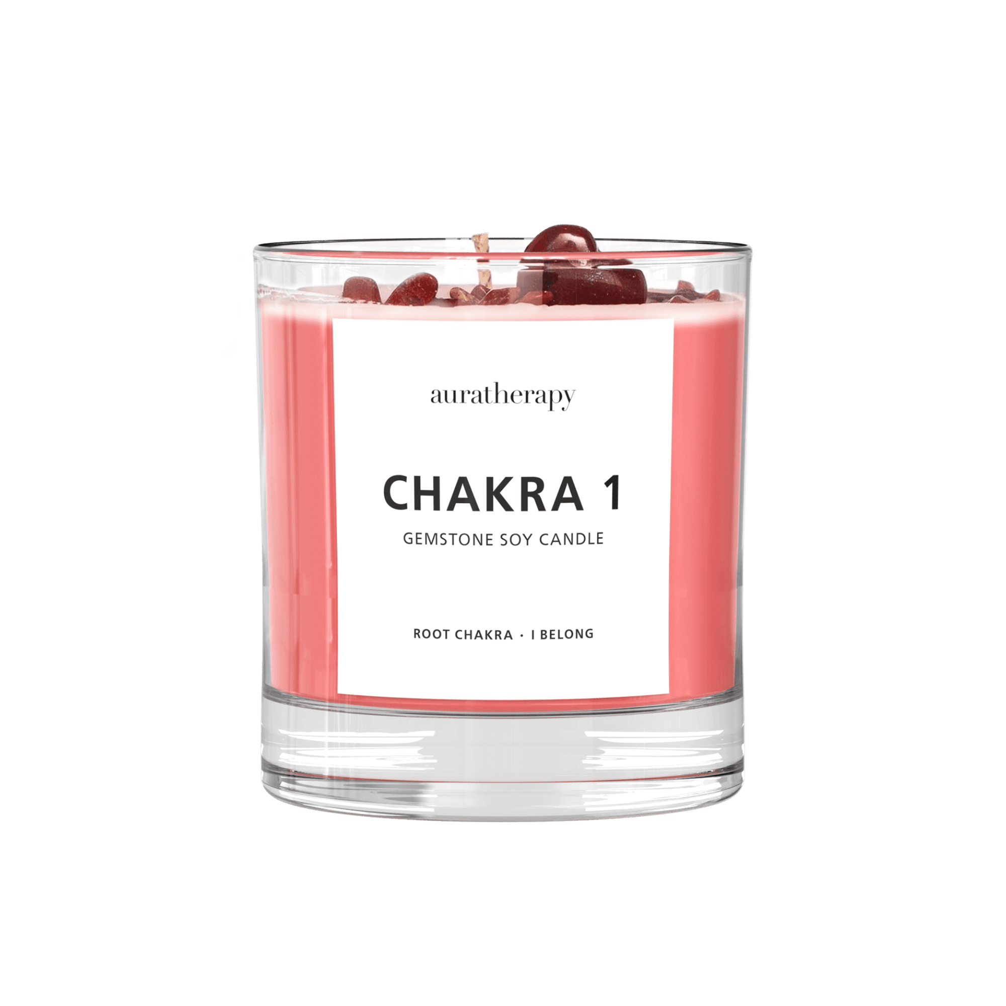 Chakra 1 - Root Chakra Red Jasper Gemstone Candle