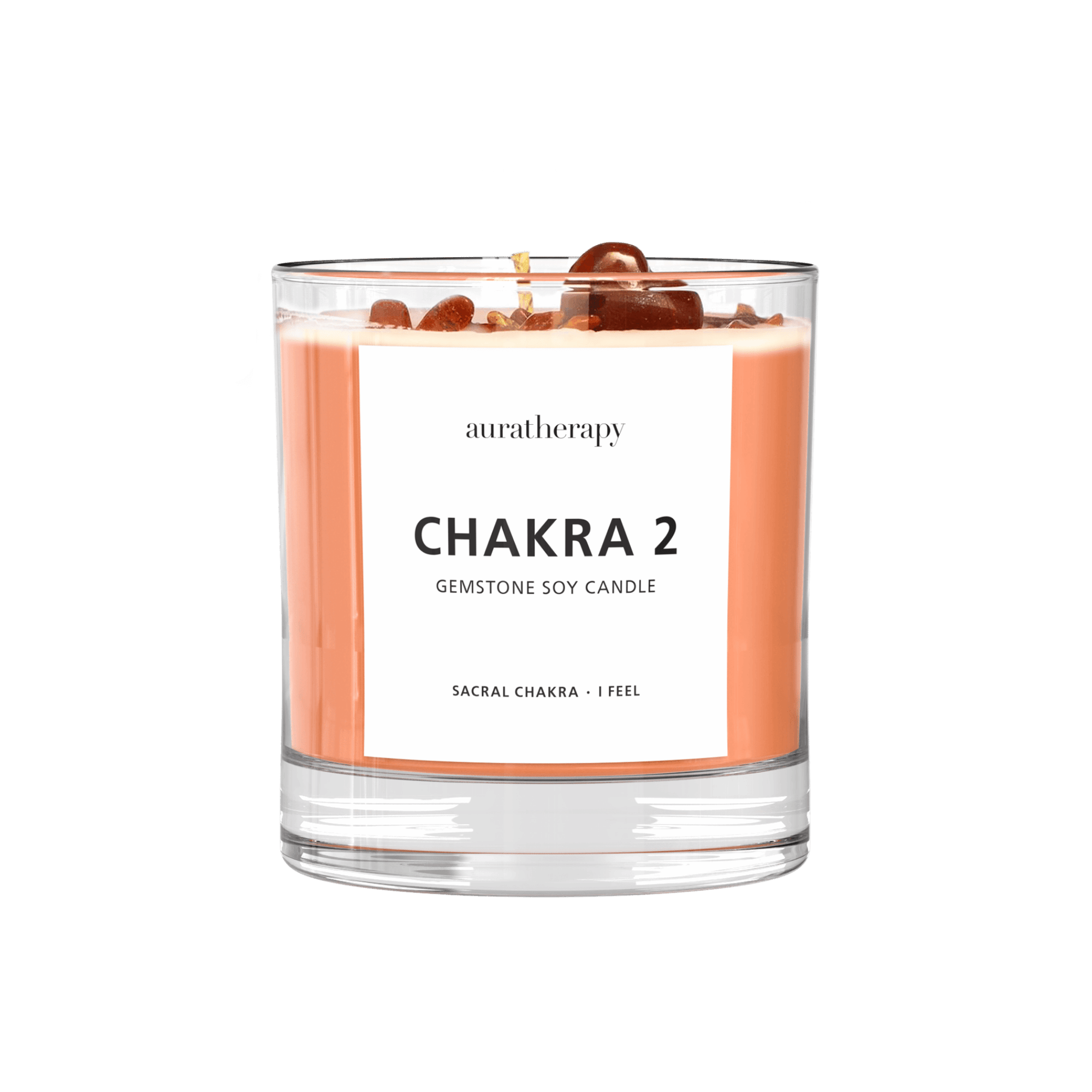 Chakra 2 - Sacral Chakra Sunstone Gemstone Candle