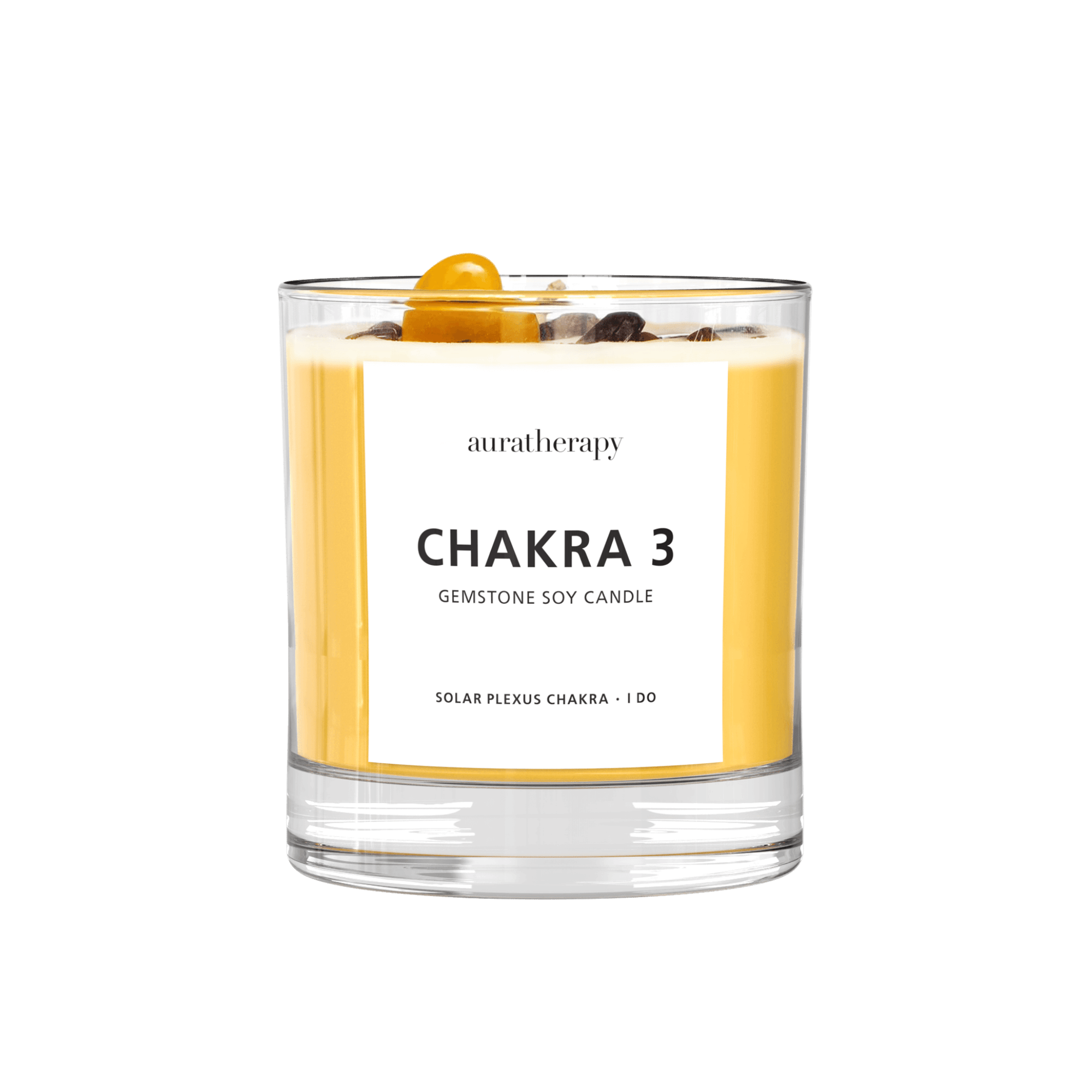 Chakra 3 - Solar Plexus Tiger Eye Gemstone Candle