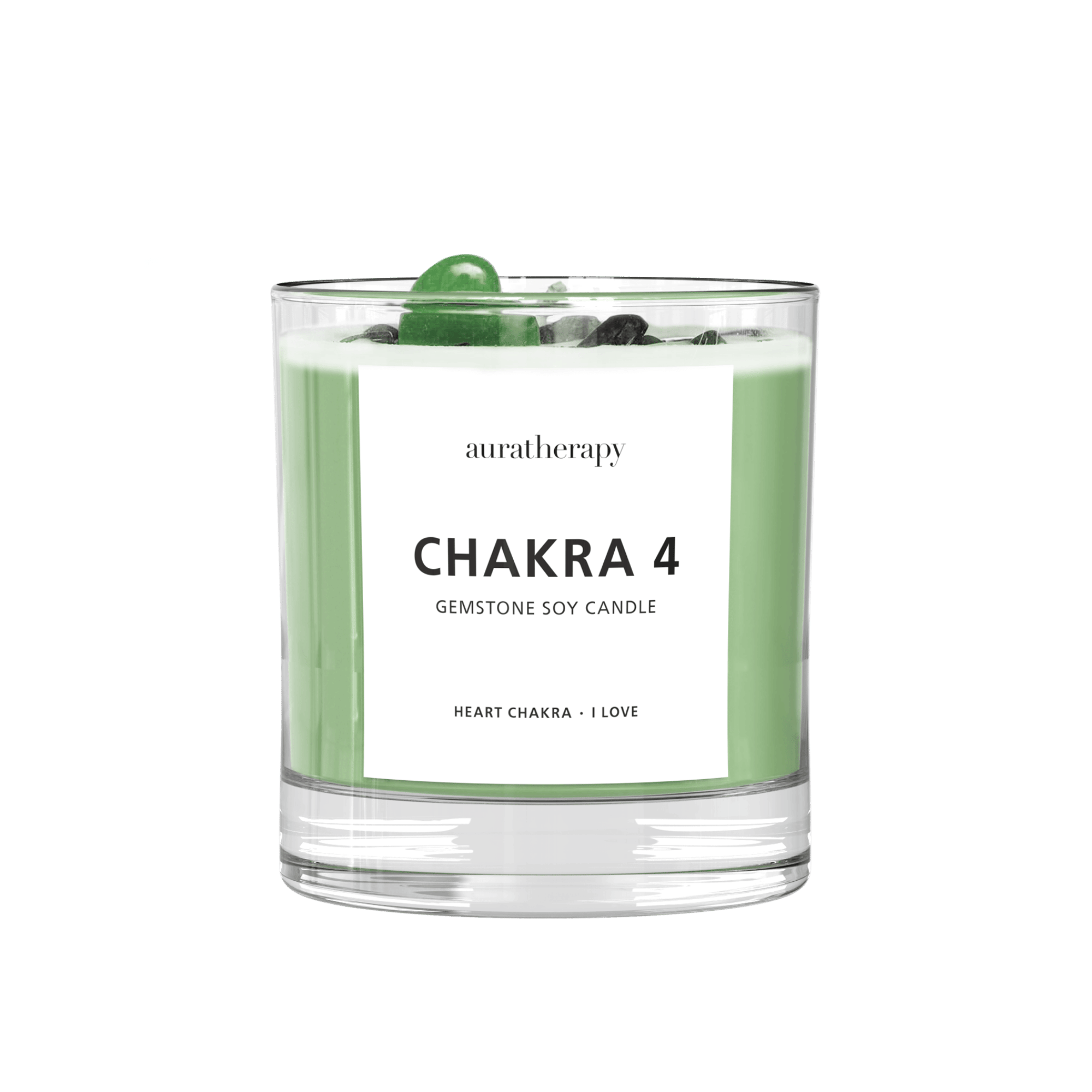 Chakra 4 - Heart Chakra Aventurine Gemstone Candle