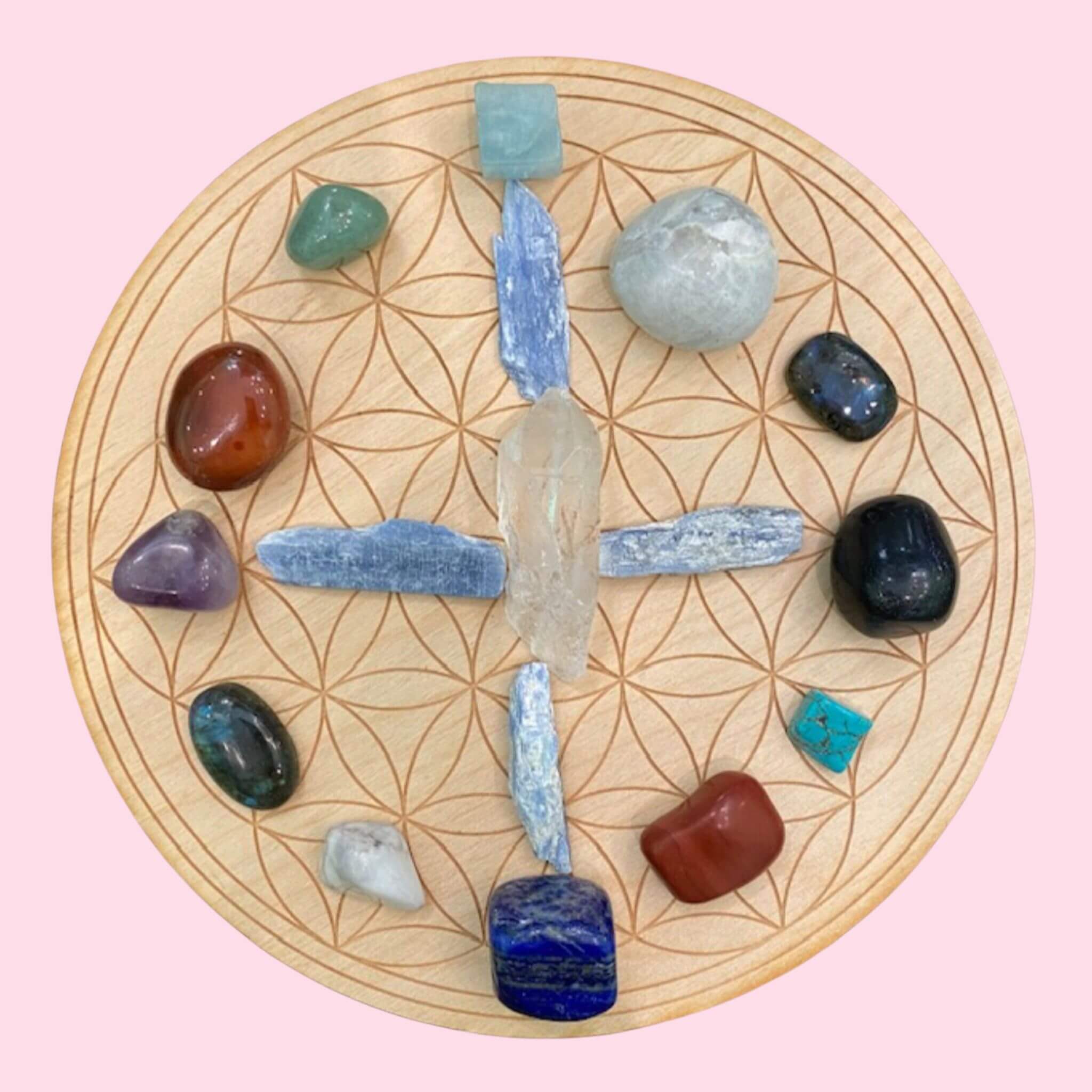 Meditation Crystal Grid Kit with Crown Chakra Candle